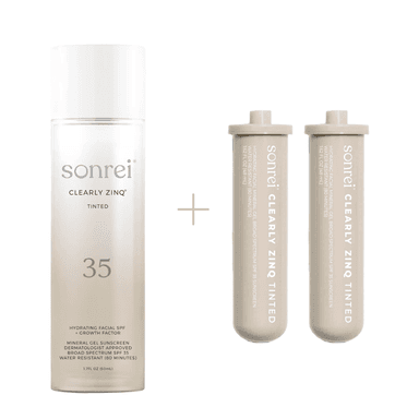 Clearly Zinq Tinted Hydrating Facial SPF 35 + Kinetin-Growth Factor Sunscreen Mineral Gel/Primer 3-Pack
