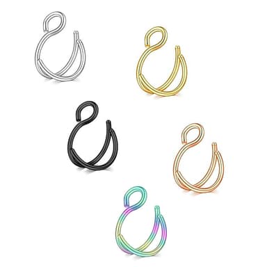 Faux Piercing pour Nez Double Anneau