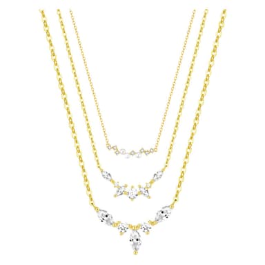 Gemstone Crown and Pearl Layering Necklaces Set Sterling Silver