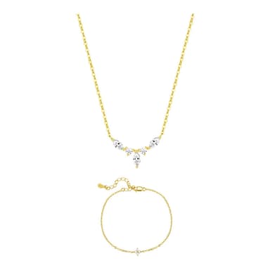 Gemstone Crown Necklace and Bracelet Set Sterling Silver
