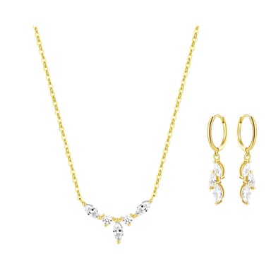 Gemstone Crown Necklace and Earrings Set Sterling Silver