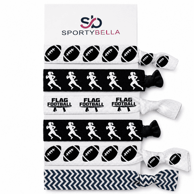 Flag Football Hair Ties- Black and White