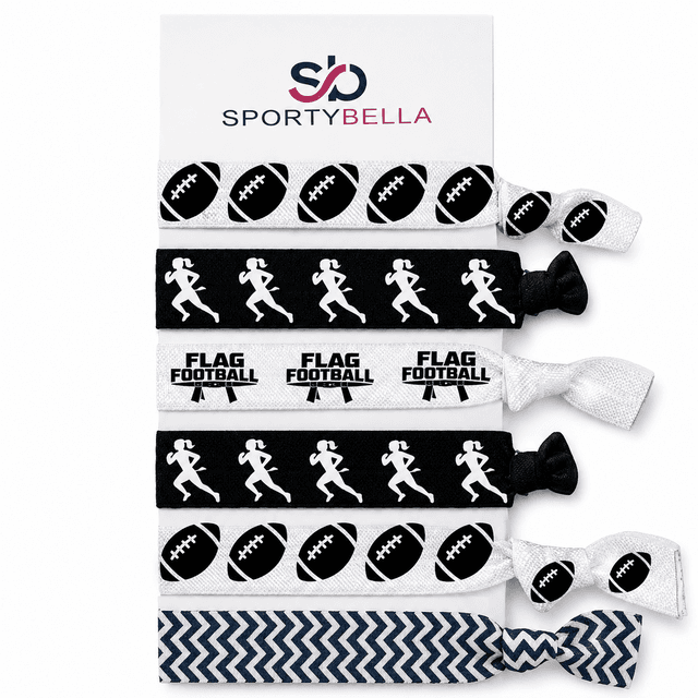 Flag Football Hair Ties- Black and White