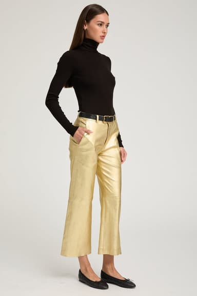Leather Cropped Trousers