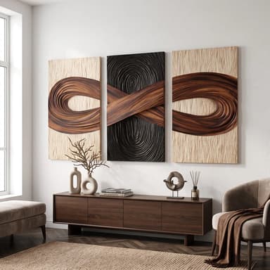 Handcrafted Infinity Wooden Wall Sculpture Modern Living Room SILDTTRWA208
