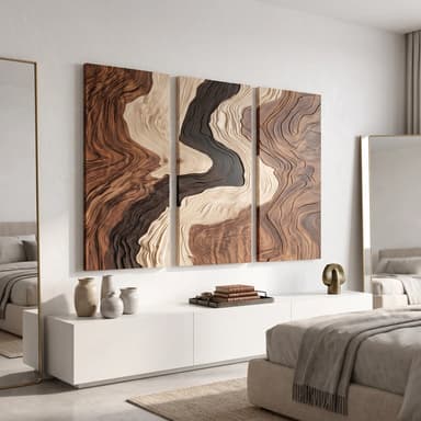 Contemporary Topographic Triptych Wall Art Luxury Bedroom SILDTTRWA196