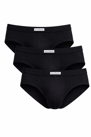 Men's Bamboo Viscose Briefs Underwear Black 3-Pack