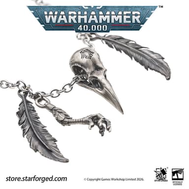Starforged Warhammer 40K Space Marines Raven Guard The Black Wings of Deliverance Necklace Pendant Men's Fashion Jewelry Sterling Silver