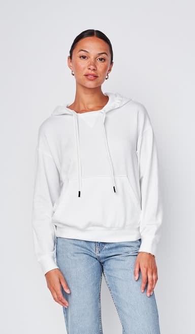 Softest Fleece Hood Pullover in White