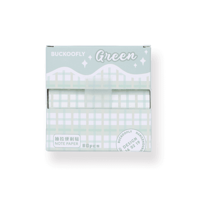 Plaid Pull-Out Sticky Notes - Green