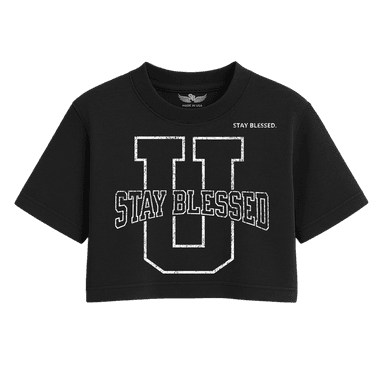 Stay Blessed University OS Crop Tee