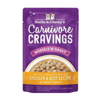 Carnivore Cravings Morsels'N'Gravy Chicken & Beef Recipe for Cats