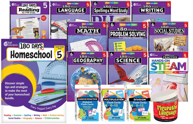 180 Days Homeschool Grade 5 Set: Every Subject, Every Day
