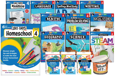 180 Days Homeschool Grade 4 Set: Every Subject, Every Day