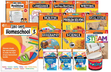 180 Days Homeschool Grade 3 Set: Every Subject, Every Day