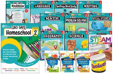 180 Days Homeschool Grade 2 Set: Every Subject, Every Day