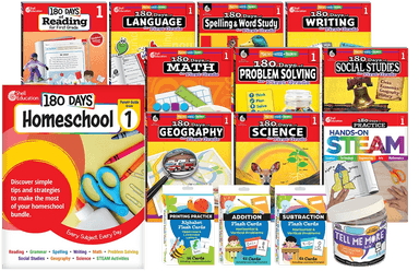 180 Days Homeschool Grade 1 Set: Every Subject, Every Day