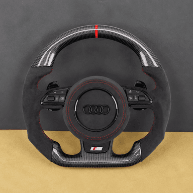 Custom Carbon Steering Wheel for Audi A4 A5 A6 A7 A8 Q5 Q7 Q8 S4 S5 S6 S7 RS4 RS5 RS6 RS7 2018-2024