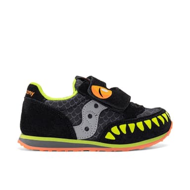 Jazz Hook & Loop Sneaker - Big Kid Black/Lime