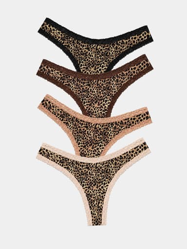 Thong Four Pack - True Leopard