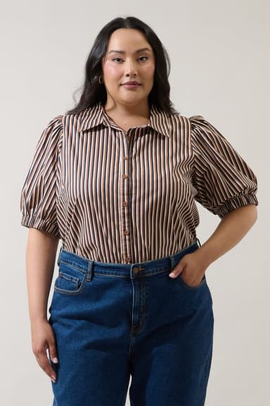 Klaren Button Down Shirt Tiramisu Curve