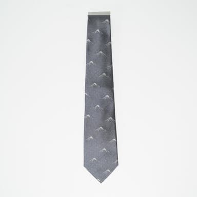 Silk Tie / Mt.Fuji / Single Crest / Charcoal Gray