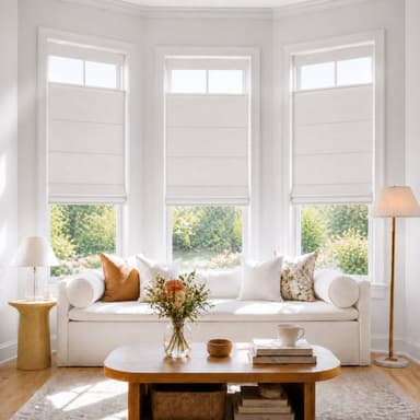 Sulugood Premium Soft Linen No Drill Cordless TDBU Blackout Roman Shades