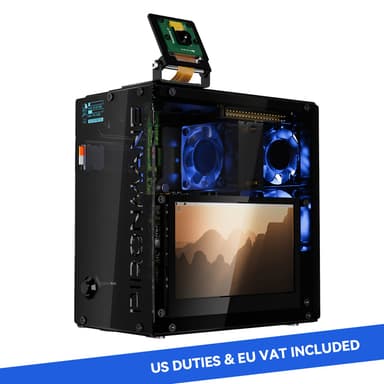 Pironman 5 Pro Max Mini PC Case with 4.3" Touch Screen for Raspberry Pi 5, OpenClaw AI Agent, Dual NVMe RAID 0/1 NAS, Camera, Mic, Audio, M.2 Hailo8, LLMs ChatG