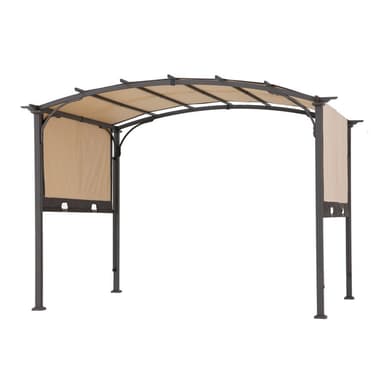 Beige Replacement Canopy For Outdoor Patio Modern Tan Metal Arched Pergola (9x11 Ft) A106005460