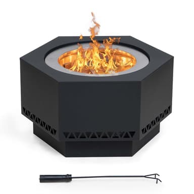 Vulcan Extra Tall Hexagon Smokeless Fire Pit 28" - Delta Pattern