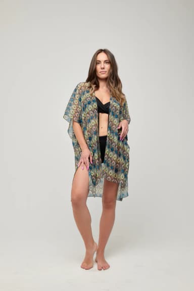 Copricostume poncho etnic verde – Linea Mare Blu