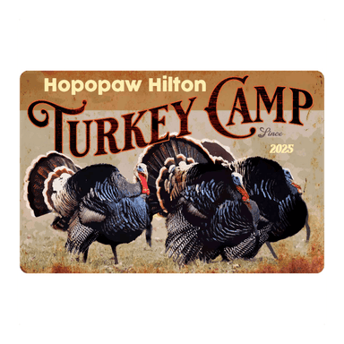 Hunting Wall Decor - Headed To Turkey Camp - Metal Sign