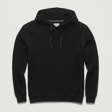 Ivan Waffle Fleece Hoodie - Black