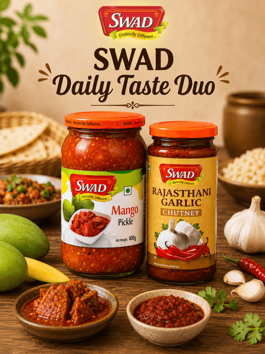 Daily Taste starter combo: Mango Pickle 400g & garlic chutney 250g