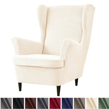 Wing Chair Slipcovers Printed Wingback Chair Covers  Wingback Armchair Slipcover Stretch Chair Slip Covers Washable Armchair Protector Cover for Living Room and