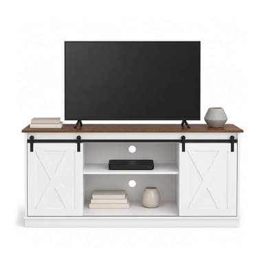 Sweetcrispy 58“ Sliding Barn Door TV Cabinet