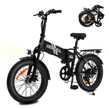 20" Fat Tire Electric Bike for Adults, 48V 350W Foldable Ebike with LCD, Max Speed 20MPH 7 Speed 5 Models, UL2849, for Riders 5'4" - 6'4''