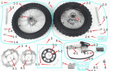SYX MOTO Rear Brake Assy Replacement Parts for Roost 125cc Dirt Bike