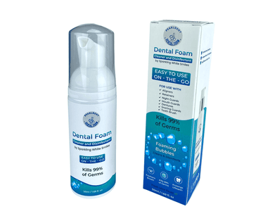 Pearldent Dental Foam - Cleans and Sterilizes Removable Dental and Ortho Appliances - Up to 4 Months Supply.  Great for Aligners, Retainers, Mouth Guards.