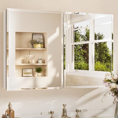Medicine Cabinet with Beveled Mirror