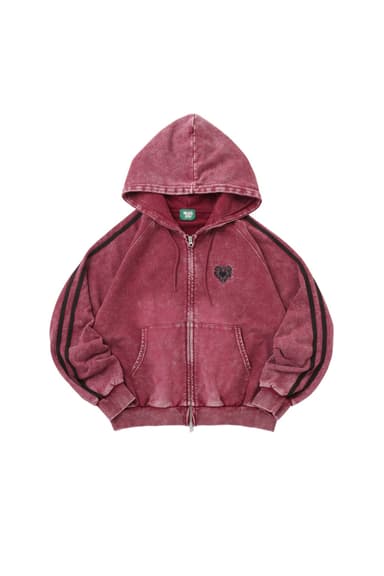 Vintage Style Raglan Stripe Zip Hoodie free