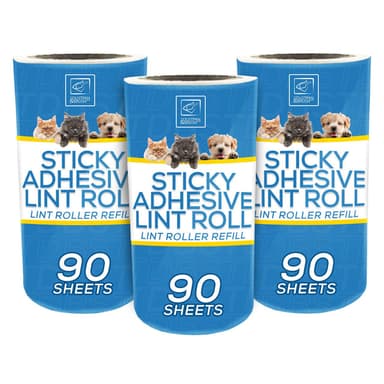 Lint Roller Refill Roll (90 Sheet) - Pack of 3 or 6