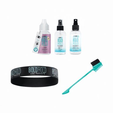 The Hair Diagram Bold Hold Active Reloaded Lace Wig Install Kit | Active 1.3 oz, Skin Protect, Remover, Elastic Melt Band & 3-in-1 Spatula