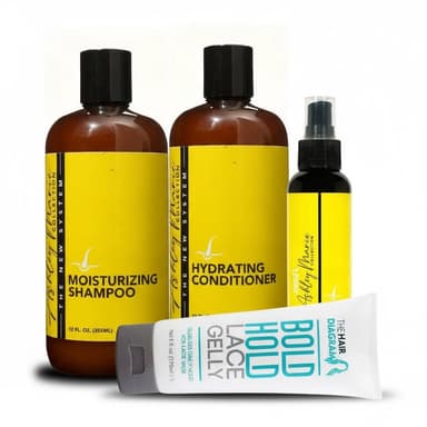 The Ashley Marie Collection Wig & Natural Hair Care Kit | Bold Hold Lace Gelly, Moisturizing Shampoo, Hydrating Conditioner & Leave-In Protector by The Hair Dia