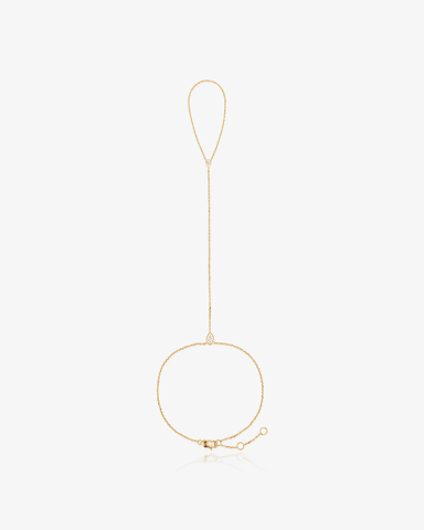 Pear Lab-Grown Diamond Hand Chain - 14k Solid Gold