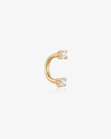 Lab-Grown Diamond U Hoop Piercing - 14k Solid Gold
