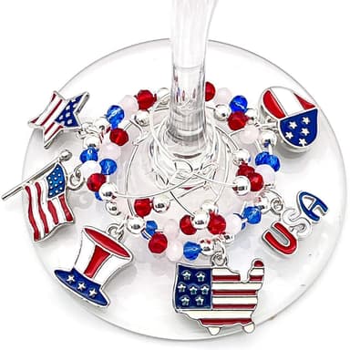 Serendipity USA Wine Charms | Stars and Stripes
