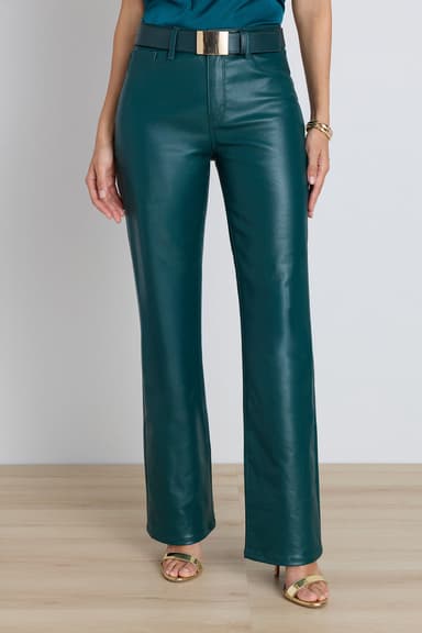 Aria Coated Flare Jean - Deep Teal