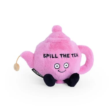 "Spill the Tea" Plush Teapot Soft Cuddly Toy Funny Cute