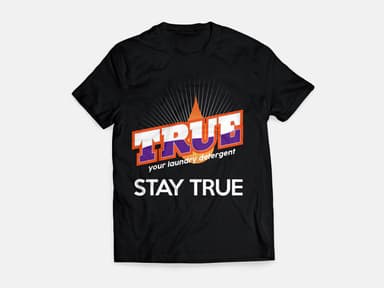 Black with White True T-Shirt (Free Shipping) • Please choose your size from S to 3XL